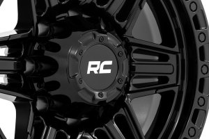 Wheel - Rough Country - 76 Series, Simulated Beadlock - Gloss Black